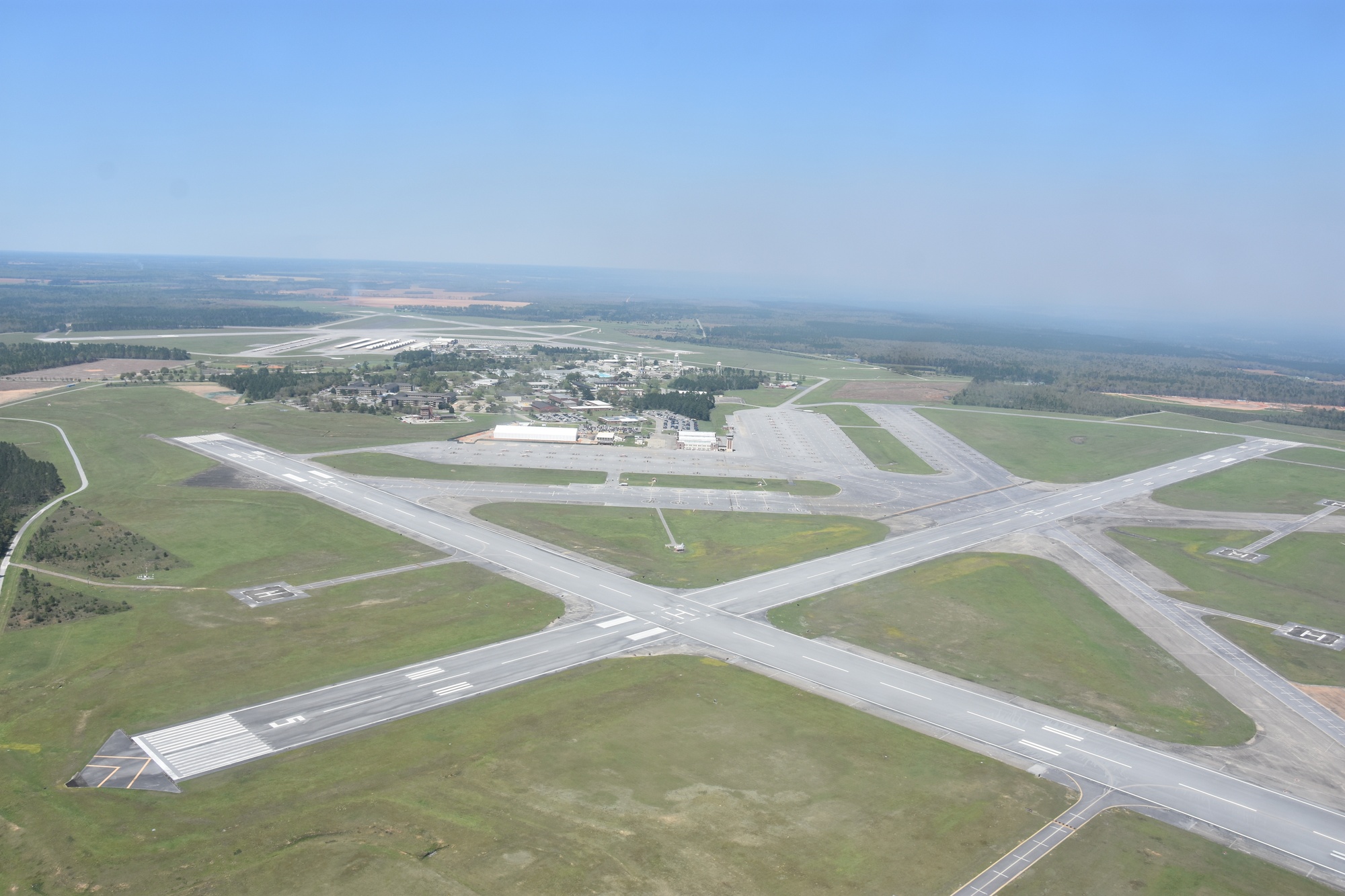 Aerial view of the runways and facilities at Naval Air Station Whiting Field in Milton, Florida